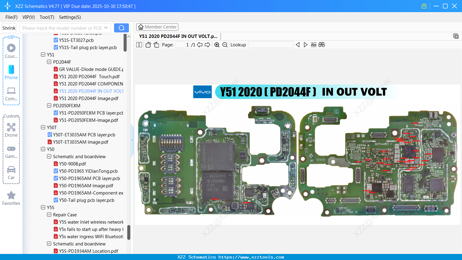VIVO Y51 2020 PD2044F IN OUT VOLT